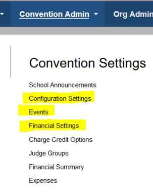 Convention Settings