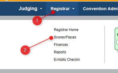 Navigate to the Registrar scores page